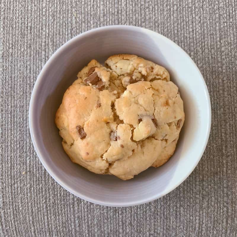 A single, paint, goey and utterly epic NYC chocolate chip cookie.